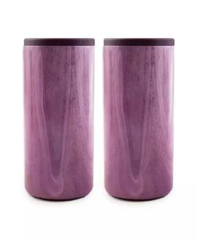 Cambridge Silversmiths | Insulated Garnet Pink Geode Slim Can Coolers, 2 Pack,商家Macy's,价格¥150