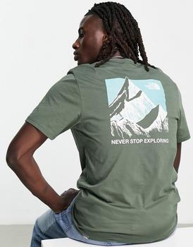 The North Face | The North Face Sketch Box back print t-shirt in khaki Exclusive at ASOS商品图片,