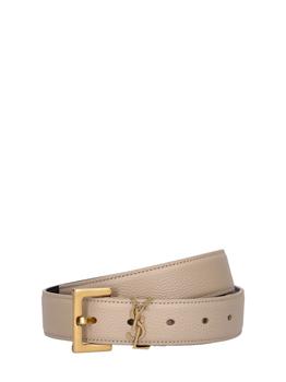 ysl腰带真假, Yves Saint Laurent | 3cm Cassandre Leather Belt商品图片 