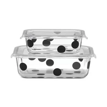 Kate Spade | All In Good Taste Deco Dot 2-Container Storage Set,商家Macy's,价格¥155