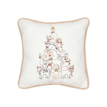 商品Cat Tree Embroidered Pillow图片