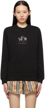 Burberry | Black Embroidered Deer Berkley Sweatshirt商品图片,