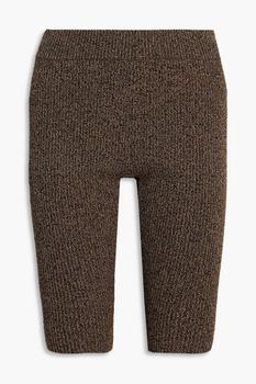 Ganni | Mélange ribbed-knit shorts商品图片,4折
