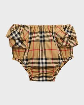 Burberry | Kid's Penelope Check Ruffle-Trim Diaper Cover, Size 1M-18M,商家Neiman Marcus,价格¥1064