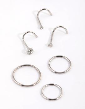 商品Lovisa | Surgical Steel Diamante Nose Stud Pack,商家Premium Outlets,价格¥123图片