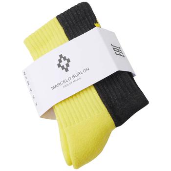 Marcelo Burlon | Marcelo Burlon Kids Colorblock Cotton-blend Logo Socks, Size 1商品图片,3.5折