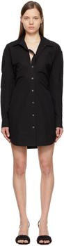加拿大Alexander Wang, Alexander Wang | Black Detached Collar Shirt Dress商品图片 3.1折