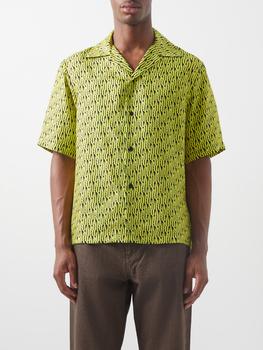 amiri衬衫真假, AMIRI | Short-sleeved logo-print silk-twill shirt商品图片 
