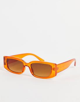 推荐Mango square lens sunglasses in orange商品