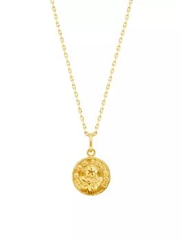 推荐Echo Beach Forget Me Not 18K-Gold-Plated Medallion Pendant Necklace商品