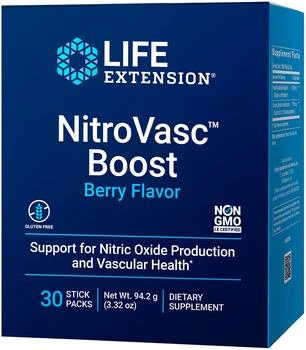 Life Extension | Life Extension NitroVasc Boost, Berry, 30 Stick Packets,商家Life Extension,价格¥184