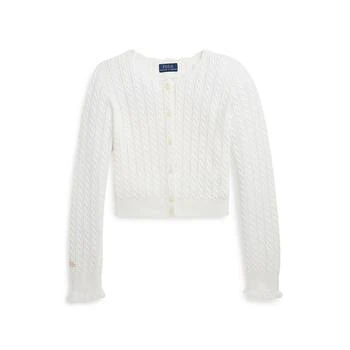 Ralph Lauren | Big Girls Pointelle-Knit Cotton Cardigan Sweater,商家Macy's,价格¥517