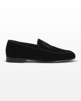 推荐Men's Velvet GA-Logo Formal Loafers商品