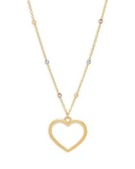 Moon & Meadow | 14K Yellow Gold Open Heart Pendant Necklace, 17.75",商家Bloomingdale's,价格¥2096