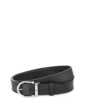 MontBlanc | Men's Horseshoe Stainless Steel Reversible Leather Belt商品图片,