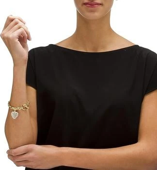 Liv Oliver | 18K Gold Heart Charm Embellished Bracelet,商家Premium Outlets,价格¥1759