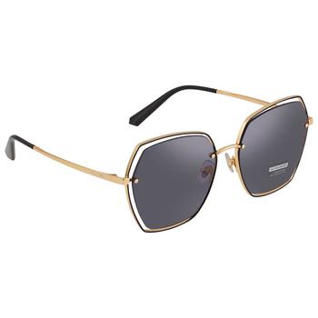 推荐Lyla Pruple Gray Polarized Oversized Unisex Sunglasses BL7085 C10 57商品