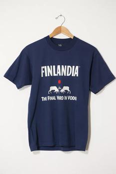 推荐Vintage Finlandia Vodka Slogan T Shirt Made in USA商品