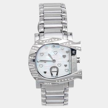 推荐Aigner Mother of Pearl Stainless Steel Genua Due A31600 Women's Wristwatch 31 mm商品