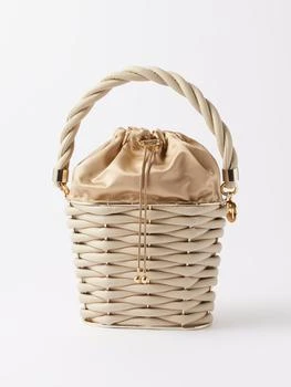 推荐Ida woven-leather and satin bucket bag商品