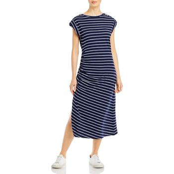 10 Crosby Derek Lam, Derek Lam | Derek Lam 10 Crosby Womens Marian Ruched Striped T-Shirt Dress商品图片 2.7折
