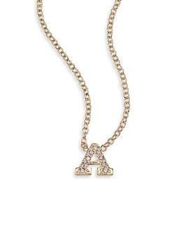 推荐Pavé Diamond & 14K Yellow Gold Initial Pendant Necklace商品