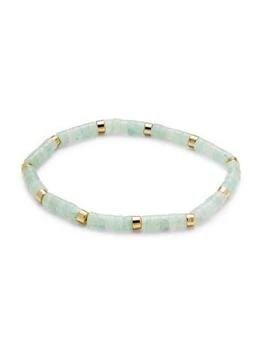 ROMA AND RAE | Seascape Goldtone & Jade Beaded Bracelet,商家Saks OFF 5TH,价格¥180