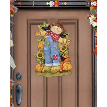 商品Holiday Door Decor Wall Decor Harvest Scarecrow Wooden Sign S. Winget图片