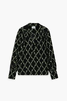 推荐Floral-print crepe blouse商品