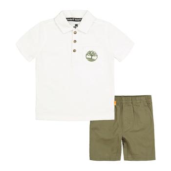 商品Toddler Boys Logo Polo Shirt and Twill Shorts, 2 Piece Set图片