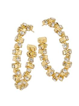 商品GAS Bijoux | Riviera Creole 24K Gold-Plate & Crystal Hoop Earrings,商家Saks Fifth Avenue,价格¥1794图片