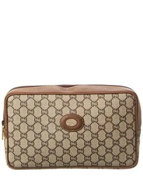 [二手商品] Gucci | Gucci Brown GG Supreme Canvas Plus Pouch (Authentic Pre-Owned) 9.1折