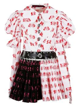 CHOPOVA LOWENA | Chopova Lowena Abstract-Printed Pleated Mini Dress 4.3折