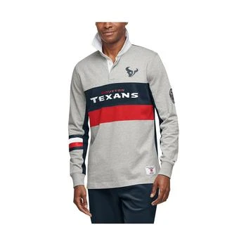 Tommy Hilfiger | Men's Gray and Navy Houston Texans Rugby Long Sleeve Polo Shirt 