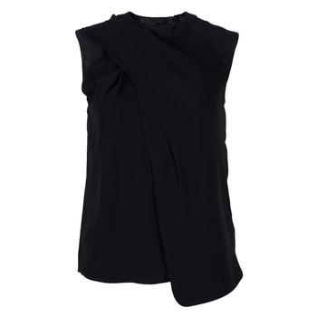 推荐Alexander Wang Black Asymmetric Pleat Detail Sleeveless Top XS商品