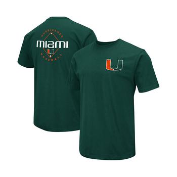 商品Colosseum | Men's Green Miami Hurricanes Baseball On-Deck 2-Hit T-shirt,商家Macy's,价格¥223图片