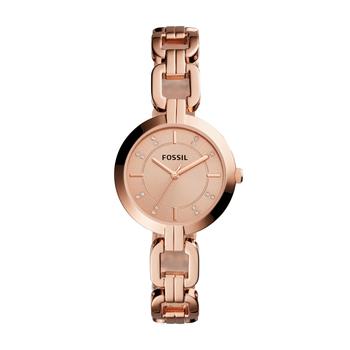 推荐Fossil Women's Kerrigan Three-Hand, Rose Gold-Tone Stainless Steel Watch商品