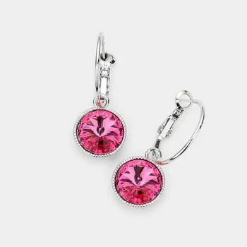 FASHNZFAB | Genuine Crystal Dangle Earrings - Pink,商家Premium Outlets,价格¥175