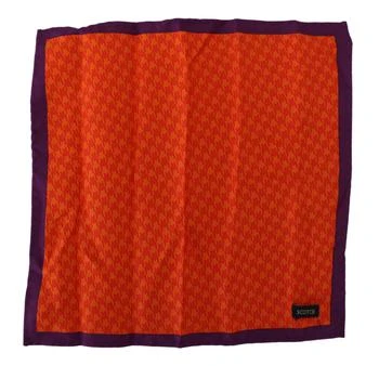 推荐Scotch & Soda Orange Purple Silk Square Handkerchief Scarf商品