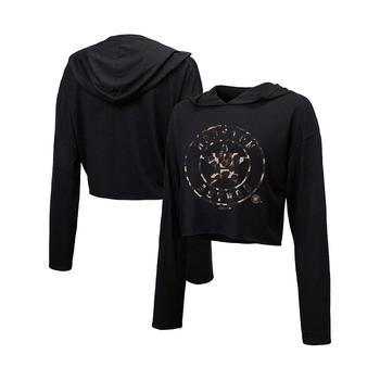 Majestic, Majestic | Women's Threads Black Houston Astros Leopard Cropped Hoodie商品图片 