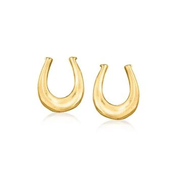 RS Pure | RS Pure by Ross-Simons 14kt Yellow Gold Horseshoe Stud Earrings,商家Premium Outlets,价格¥812
