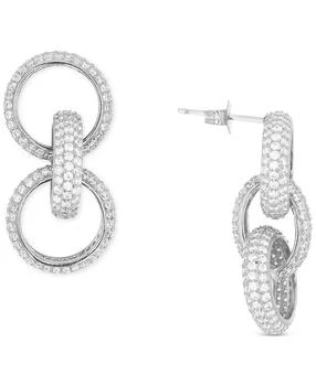 Macy's | Cubic Zirconia Triple Hoop Stud Earrings in Sterling Silver or 14k Gold over Sterling Silver,商家Macy's,价格¥439