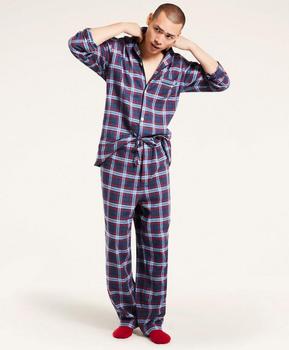 Brooks Brothers | Open Plaid Flannel Pajamas商品图片,4折