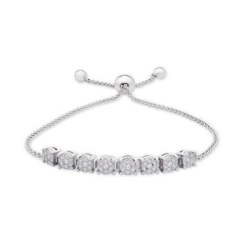 Macy's | Diamond Cluster Bolo Bracelet (1/5 ct. t.w.) in Sterling Silver,商家Macy's,价格¥2974