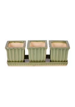 商品Zingz & Thingz | Green Square Ceramic Small Planter (Set of 3),商家Belk,价格¥450图片