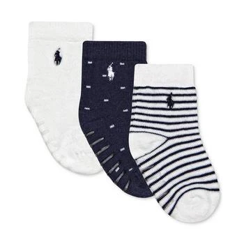 Ralph Lauren | Ralph Lauren Baby Boys Logo Cushioned Crew Socks, Pack of 3,商家Macy's,价格¥120