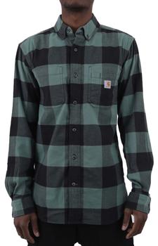 美国卡哈特, Carhartt | (105432) Rugged Flex Relaxed Fit MW Flannel L/S Plaid Shirt - Slate Green商品图片 