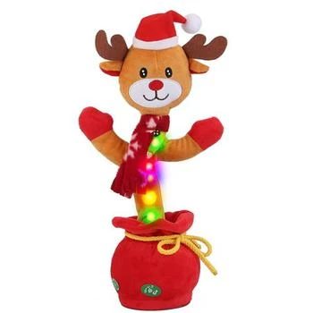 Fresh Fab Finds | Kid Electric Dance Toy Christmas Elk Snowman Senior Penguin Plush Toy Interactive Sing Song Whirling Mimicking Recording Light Up Toy Elk,商家Verishop,价格¥257