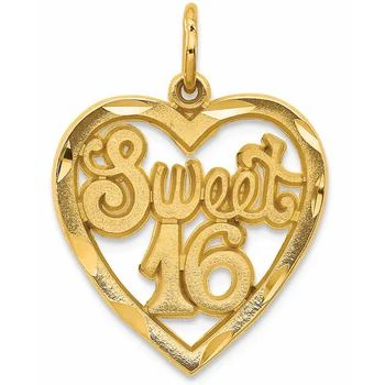 Macy's | Sweet 16 Heart Charm Pendant in 14k Yellow Gold,商家Macy's,价格¥4647