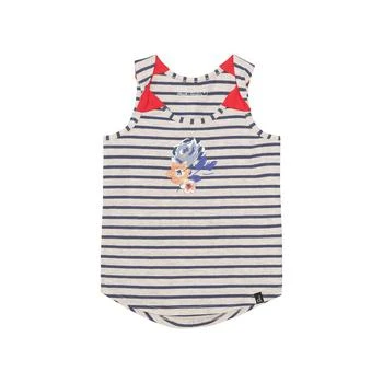 Deux par Deux | Girl Organic Cotton Graphic Tank Top Oatmeal Mix & Navy Blue Stripes - Child,商家Macy's,价格¥126